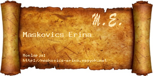 Maskovics Erina névjegykártya